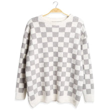 Load image into Gallery viewer, Checkered Pullover Sweater Lounge Pajama Top (Various Colors)