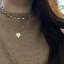 Load image into Gallery viewer, Heart Charm Pendant Necklace 18k Gold Filled Figaro Chain