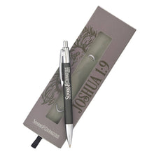Load image into Gallery viewer, Pen in Gift Box Gray Strong & Courageous Josh. 1:9