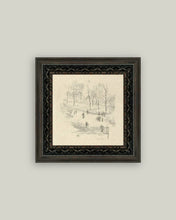 Load image into Gallery viewer, Kensington Gardens in Winter Framed Antique Art 9x9