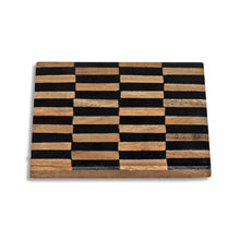 Load image into Gallery viewer, Black & Wood Coaster Set of 4