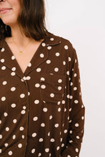 Load image into Gallery viewer, Espresso Polkadot Women's Bamboo Pajama Set