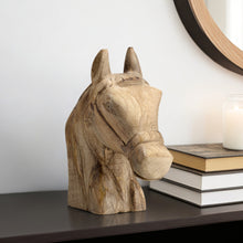 Load image into Gallery viewer, Wood Modern Carved Horse Head Figurine