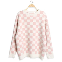 Load image into Gallery viewer, Checkered Pullover Sweater Lounge Pajama Top (Various Colors)