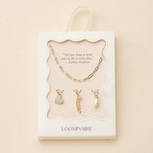 Load image into Gallery viewer, Gold Dipped Charming "Love" Pendant Necklace with Heart and Pearl Accents