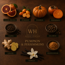 Load image into Gallery viewer, Pumpkin & Persimmons Solid Brass 14oz Pure Soy Candle