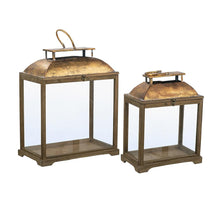 Load image into Gallery viewer, Brown Wooden Lanterns with Clear Glass Panels (2 Sizes)