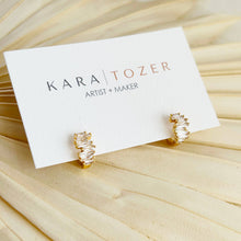Load image into Gallery viewer, Dainty Gold Crystal Huggies