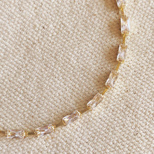 Load image into Gallery viewer, 18k Gold Filled Sideway Baguette Tennis Bracelet