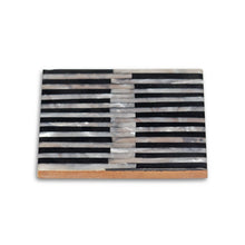 Load image into Gallery viewer, Gray Wood with Black Lines Coaster Set