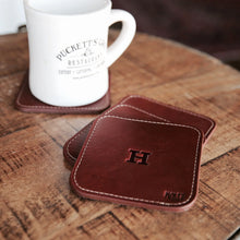 Load image into Gallery viewer, The Ranch House Fine Leather Coaster Set of 4 Coasters | Holtz Leather Co.