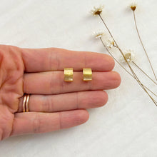Load image into Gallery viewer, Mini Gold Textured Half Hoops