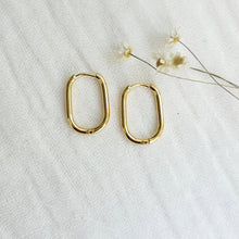 Load image into Gallery viewer, Skinny Everyday Gold Oval Hoops