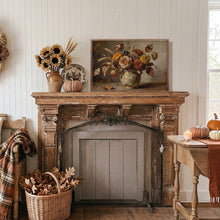 Load image into Gallery viewer, Autumn Rose And Wildflower Arrangement Wooden Wall Art 16x10