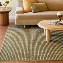 Load image into Gallery viewer, Melrose Checked Wool Area Rug (Moss)