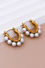 Load image into Gallery viewer, The Rylee Pearl Hoop Earrings