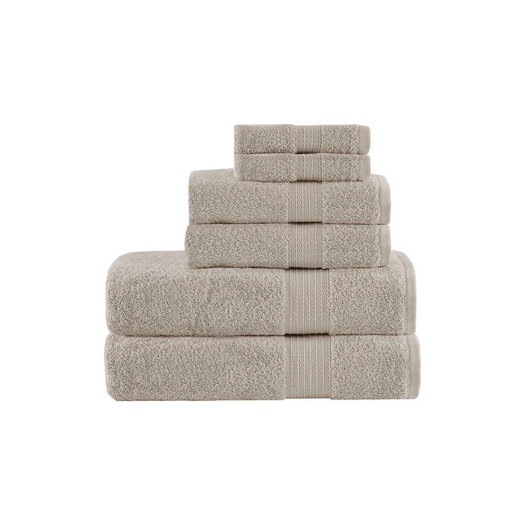 100% Organic outlets Cotton Ribbed Bath Towels - 6-Piece Set, Taupe