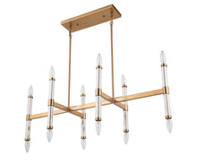 Load image into Gallery viewer, Atollo Modern Gold Linear 12-Light Ceiling Chandelier