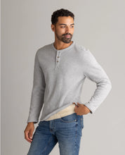 Load image into Gallery viewer, Men's Fireside Sherpa Lined Henley Light Gray Heather