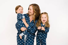 Load image into Gallery viewer, Navy Polkadot Women's Bamboo Pajama Set