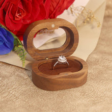 Load image into Gallery viewer, Oval Walnut Wooden Ring Box