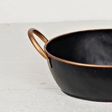 Load image into Gallery viewer, Black and Gold Metal Bowl with Handles