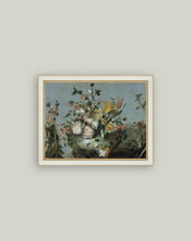 Load image into Gallery viewer, Blue Still Life with Flowers Framed Art 9 x 7