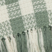 Load image into Gallery viewer, Pistachio Woven Check Throw Blanket with Fringe 50x60