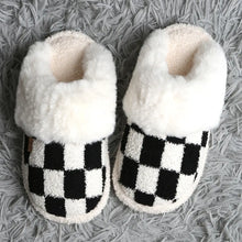 Load image into Gallery viewer, Checkered Faux Fur Cuff Mule Luxury Soft Slipper (Various Colors)