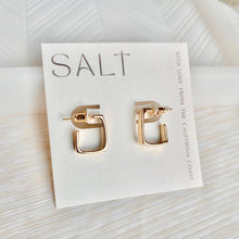 Load image into Gallery viewer, Square Hoop Earrings Gold Stud Post Huggies