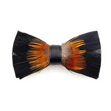 Load image into Gallery viewer, Feather Bow Tie w/ Lapel Pin
