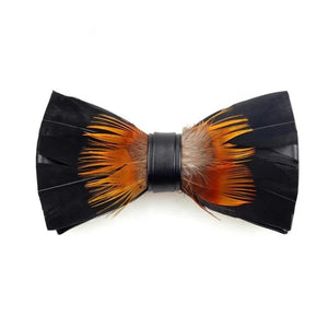 Feather Bow Tie w/ Lapel Pin