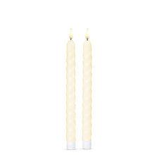 Load image into Gallery viewer, Ivory Twist Taper Flameless Candles 10.5" (Set of 2)