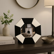 Load image into Gallery viewer, Black & White Resin Octagon 4x4 Photo Frame