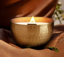 Load image into Gallery viewer, Leather & Bergamot Solid Brass 14 oz Pure Soy Candle