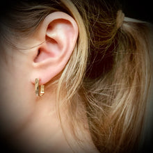Load image into Gallery viewer, Square Hoop Earrings Gold Stud Post Huggies