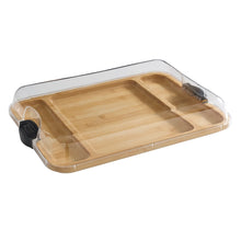 Load image into Gallery viewer, Build-A-Board Bamboo Serving Board w/Three Compartments & Locking Lid 12" x 16"