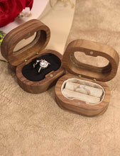 Load image into Gallery viewer, Oval Walnut Wooden Ring Box