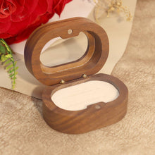 Load image into Gallery viewer, Oval Walnut Wooden Ring Box