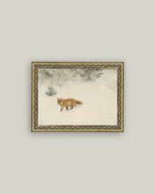 Load image into Gallery viewer, Fox In Winter Framed Antique Art 7x5