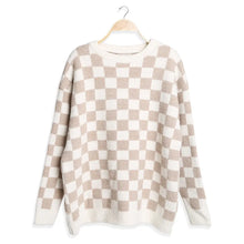 Load image into Gallery viewer, Checkered Pullover Sweater Lounge Pajama Top (Various Colors)