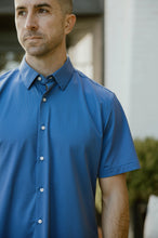 Load image into Gallery viewer, Clear Blue Textured Short-Sleeve Shirt