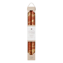 Load image into Gallery viewer, 12" Decorative Taper Candles Set of 2 | Terra Cotta w/Gold