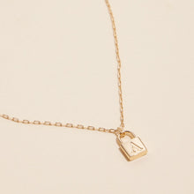Load image into Gallery viewer, Golden Initial Lock Pendant Necklace