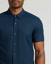 Load image into Gallery viewer, Navy Short Sleeve Linen Shirt