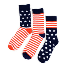 Load image into Gallery viewer, Men's American Flag Novelty Socks 3-Pack