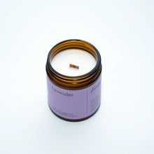 Load image into Gallery viewer, Lavender Essential Oil Beeswax Wooden Wick Jar Candle