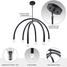 Load image into Gallery viewer, Caboche Mid Century Modern 6-Light Chandelier