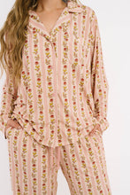 Load image into Gallery viewer, Vintage Floral Stripe Women's Bamboo Pajama Set