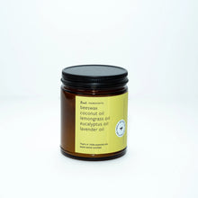 Load image into Gallery viewer, Lemongrass Eucalyptus Essential Oil Beeswax Jar Candle